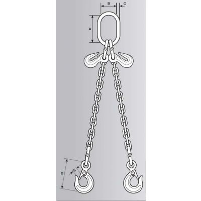 TIRANTE A CATENA A 2 BRACCI CATENA N. 10X2,0 METRI