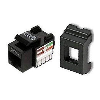 FRUTTO AD INCASSO RJ 45 NERO SERIE LIVING