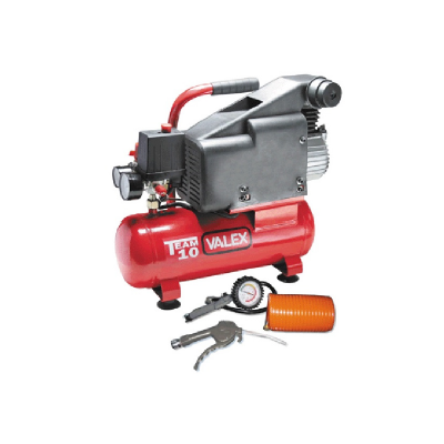 COMPRESSORE TEAM 10 CON SERBATOIO DA LT. 6 ED ACCESSORI
