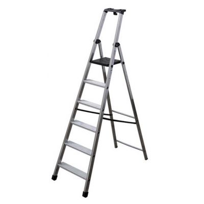 SCALA IN ALLUMINIO A 5 GRADINI + PIANO