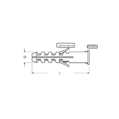 TASSELLO PVC MM. 8 CON BORDINO IN CONF. DA 100 PZ.