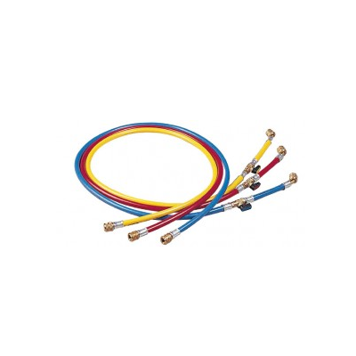 TUBO - LUNGHEZZA 1500 MM. -5/16" SAE 45? CON VALVOLA A SFERA INTERMEDIA E DEPRESSIONE - COLORE BLU
(PER GAS R410A)