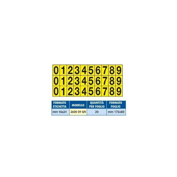 ETICHETTA ADESIVA SCRITTA NERA SU FONDO GIALLO 16X24 NUMERO 6