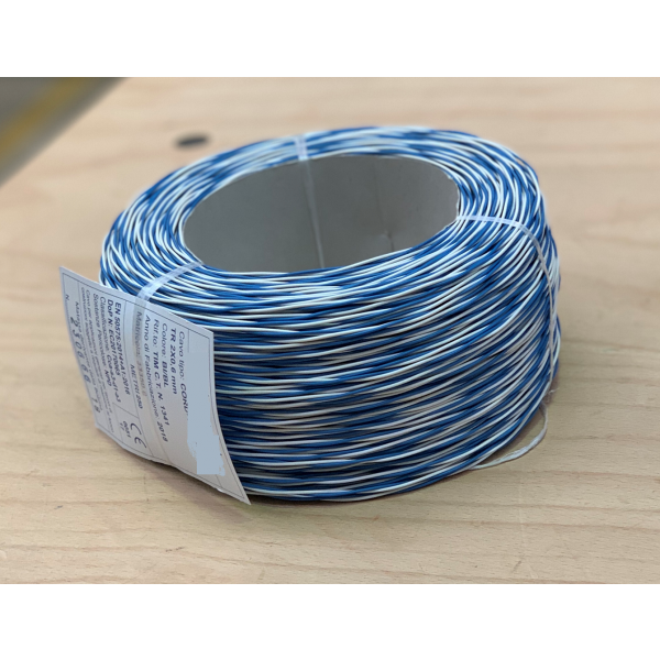 TRECCIOLA BIANCO/BLU SEZIONE 2 X 0,6 IN MATASSE MT. 250