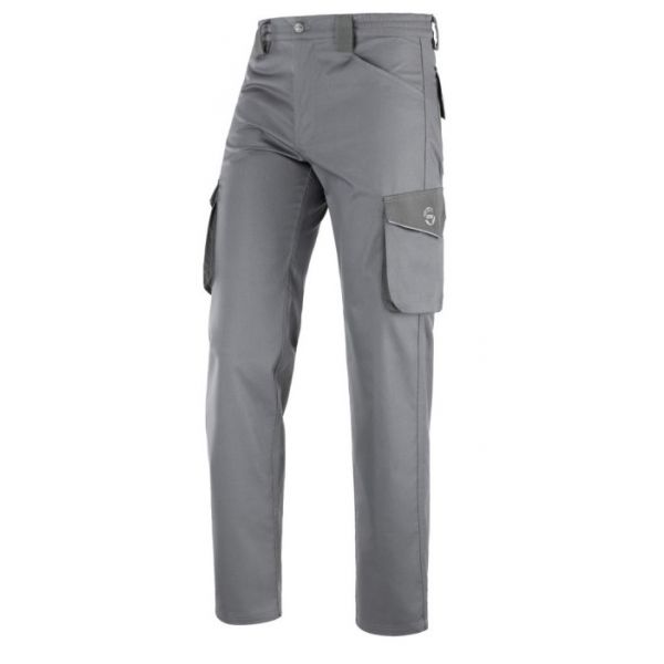 PANTALONE DA LAVORO REALIZZATO CON TESSUTO 100% COTONE SANFORIZZATO COLORE GRIGIO TG. S