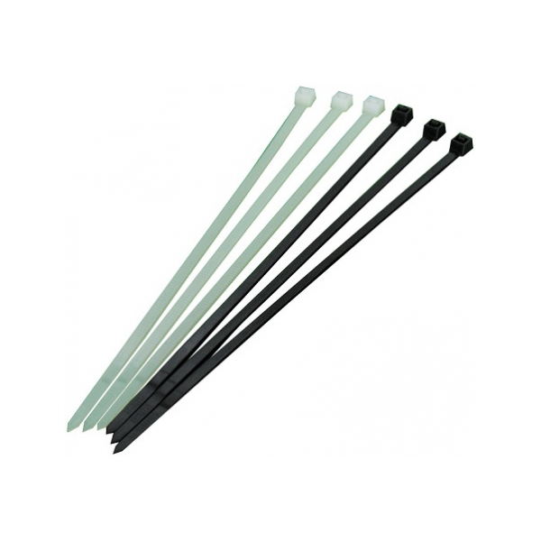 FASCETTA NYLON BIANCA O NERA MM. 160 X 4,8 (100 PEZZI)