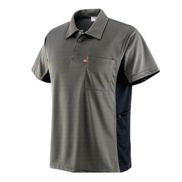 POLO GB DRY NERO/GRIGIO, 3 BOTTONI TG. XXL