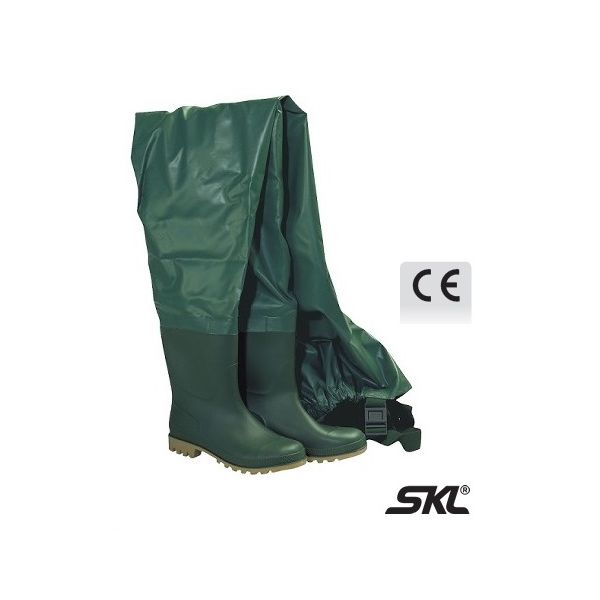 STIVALE A SCAFANDRO IN PVC VERDE CON SUOLA IN PARA N. 44