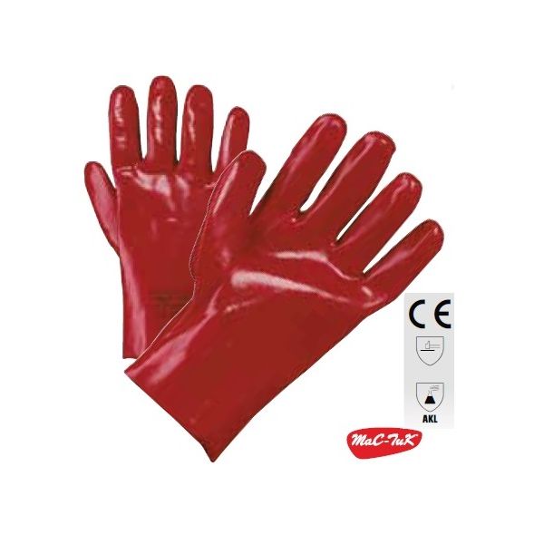 PAIA GUANTI PVC ANTIACIDO CM. 27 ROSSI TG. 10
